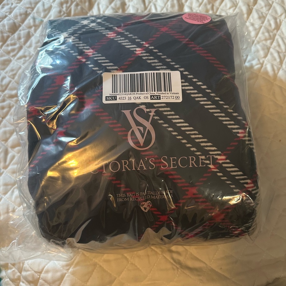 Victoria's Secret Black and Red Plaid Throw